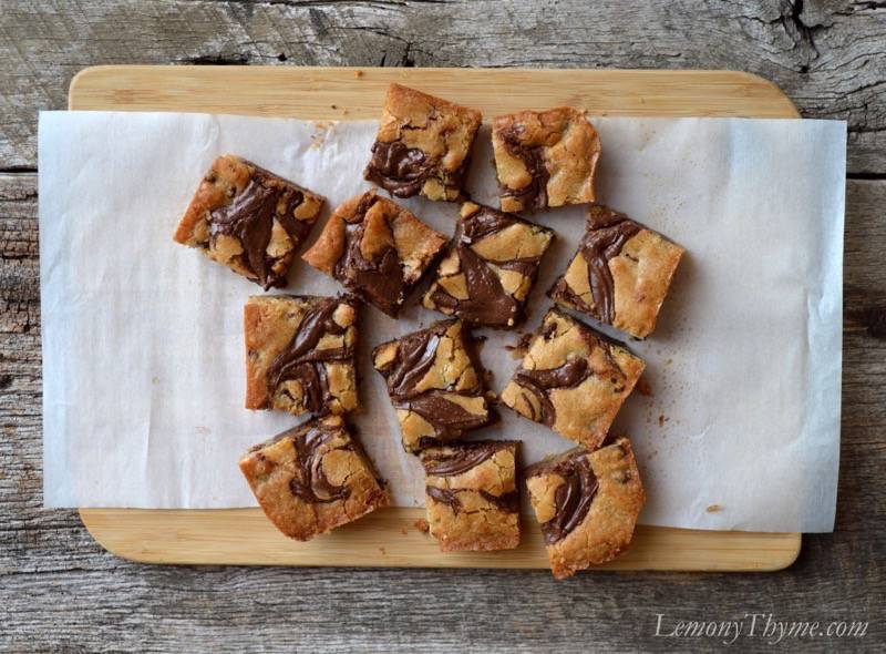 Nutella Choco Chip Blondies